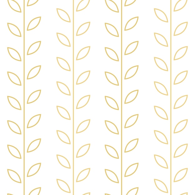 Fondo de guirnalda de impresión botánica transparente de patrón de vector de hoja minimalista de oro y blanco