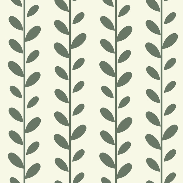 Fondo de guirnalda de impresión botánica transparente de patrón de vector de hoja moderna de mediados de siglo