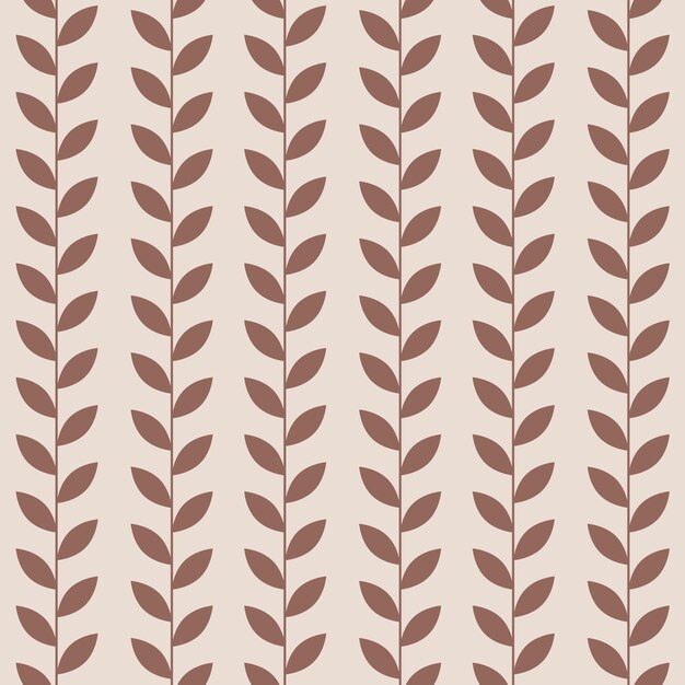 Fondo de guirnalda de impresión botánica transparente de patrón de vector de hoja retro marrón