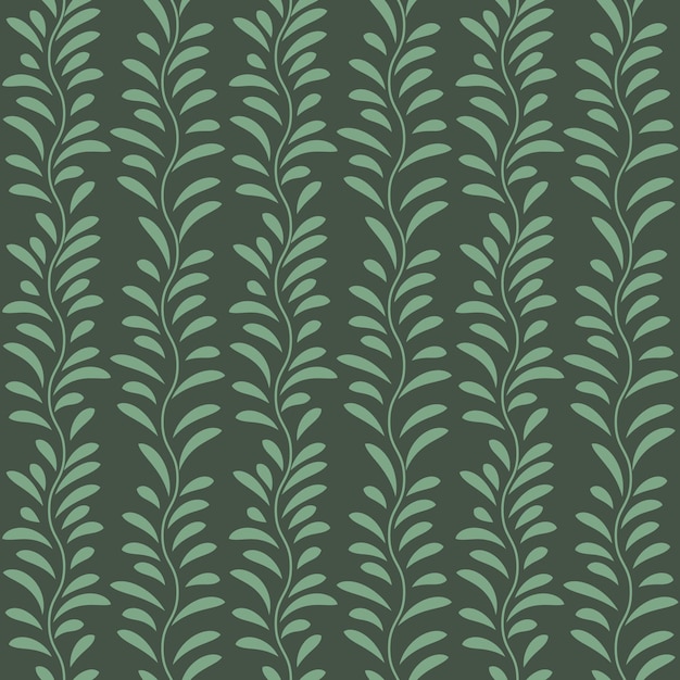Fondo de guirnalda de impresión botánica transparente de patrón de vector de hoja verde oscuro