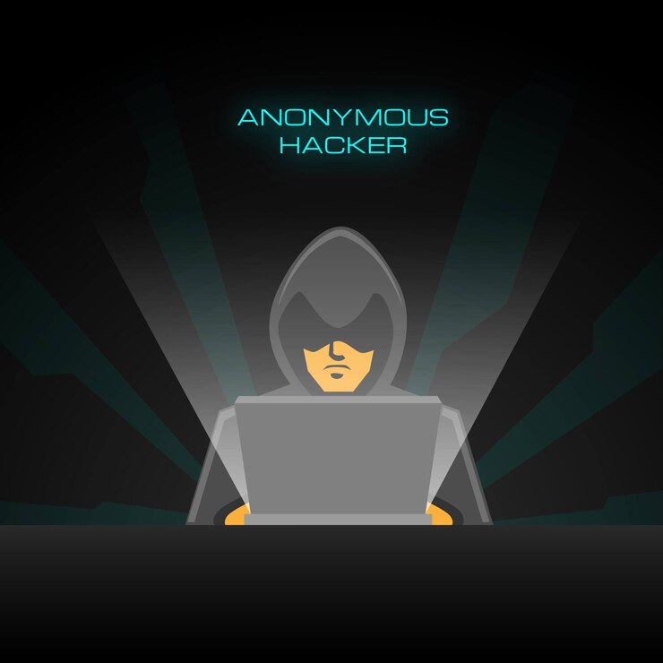 Vector fondo de hacker anónimo
