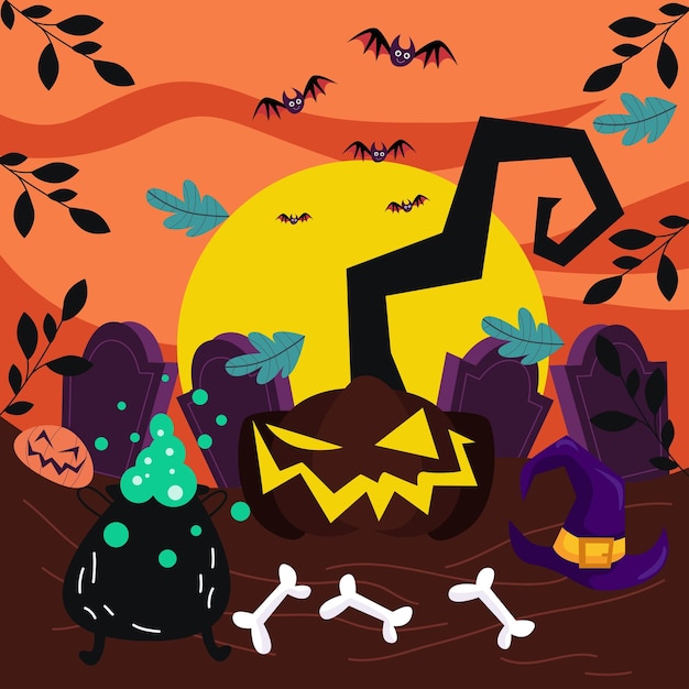 Vector fondo de halloween adecuado para el fondo