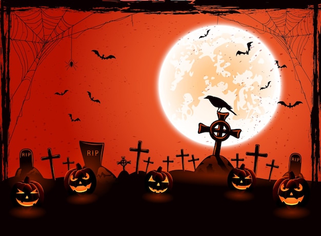 Fondo de Halloween con calabazas