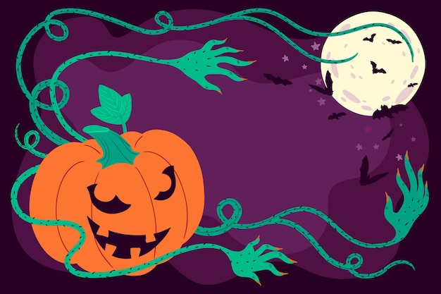 Vector fondo de halloween dibujado a mano