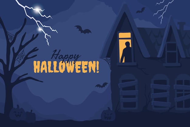 Vector fondo de halloween dibujado a mano