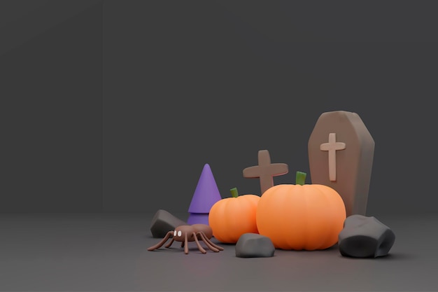 Vector fondo de halloween en diseño 3d realista