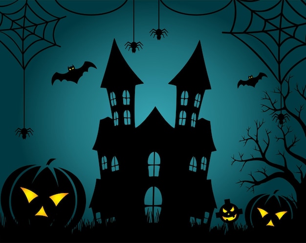 Fondo de halloween en diseño plano Vector Gratis