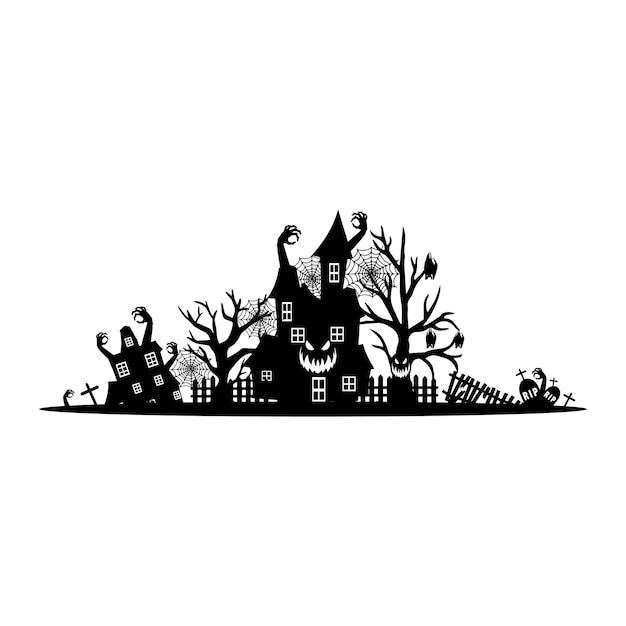 Fondo de Halloween de diseño plano vectorial