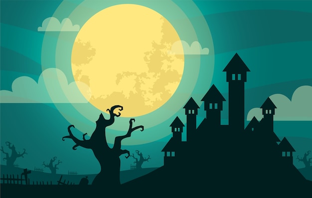 Vector fondo de halloween en diseño plano