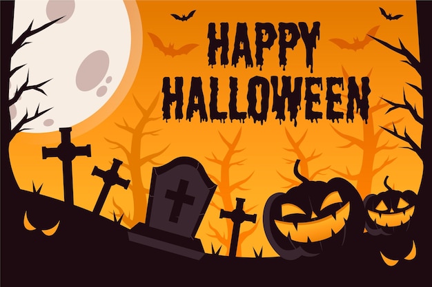 Fondo de halloween en diseño plano