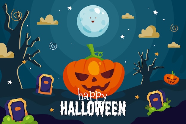 Fondo de halloween de diseño plano