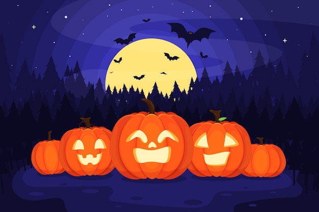 Vector fondo de halloween de diseño plano