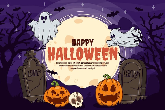 Fondo de Halloween con elementos espeluznantes de Halloween