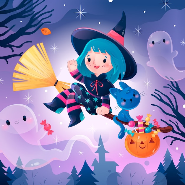 El fondo de Halloween con gradiente
