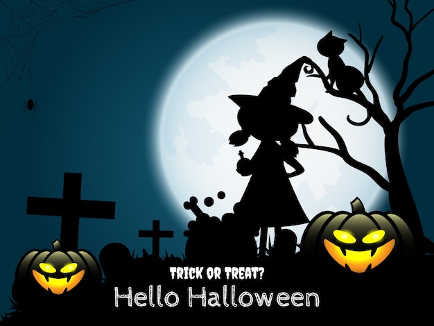 Fondo de Halloween con Hola texto de Halloween