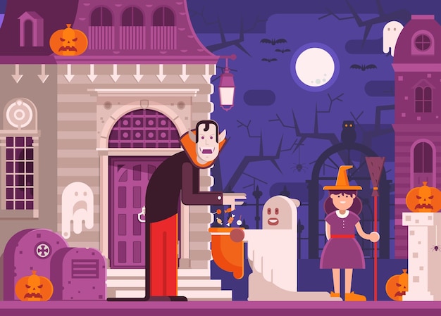 Fondo de Halloween para niños de truco o trato