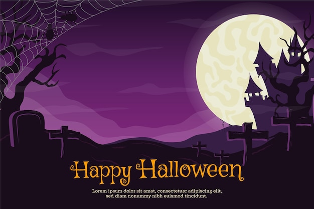 Vector fondo de halloween plano dibujado a mano