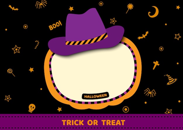 Vector fondo de halloween con sombrero y copyspace