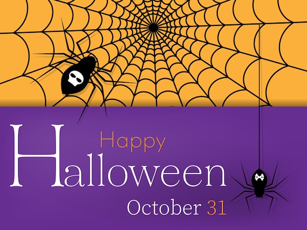 Fondo de Halloween con texto de Feliz Halloween.