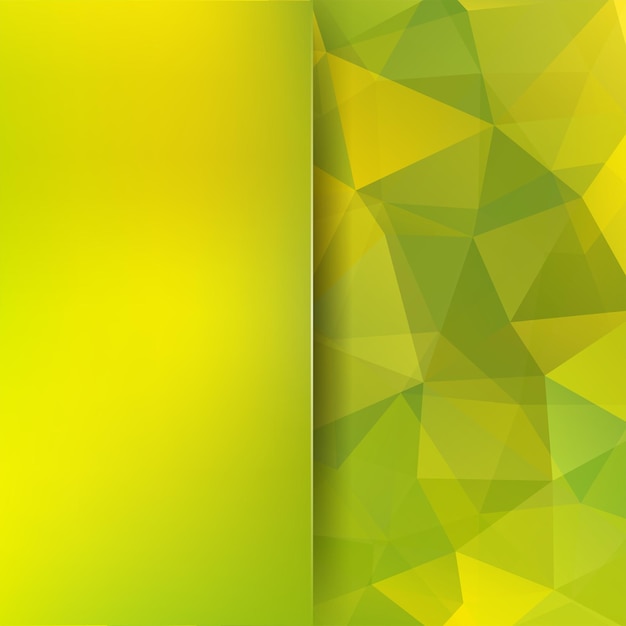 Fondo hecho de triángulos Composición cuadrada con formas geométricas y elemento borroso Eps 10 Colores verde amarillo