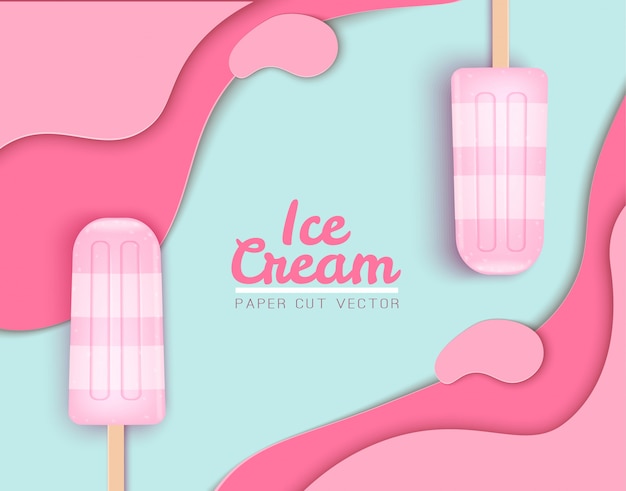 Fondo de helado y papercut