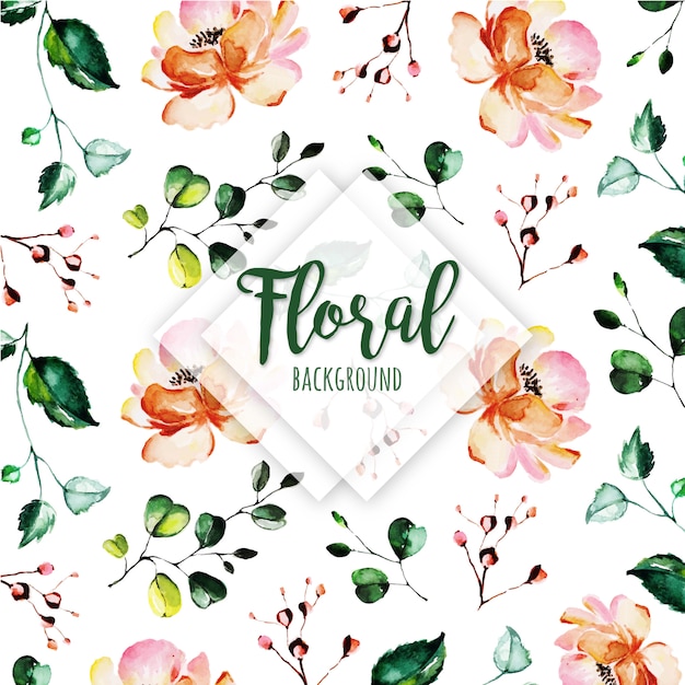 Fondo hermoso de la acuarela del estampado de flores