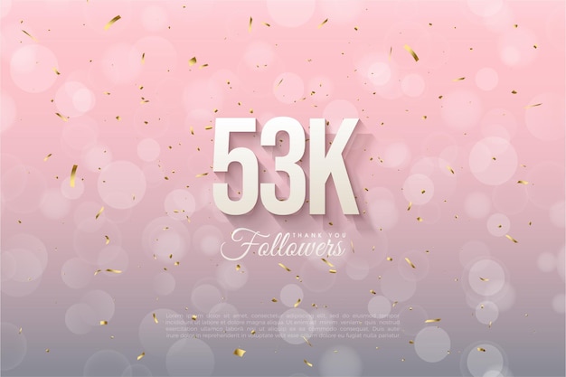 Fondo hermoso y con brillo dorado para celebración de 53k seguidores