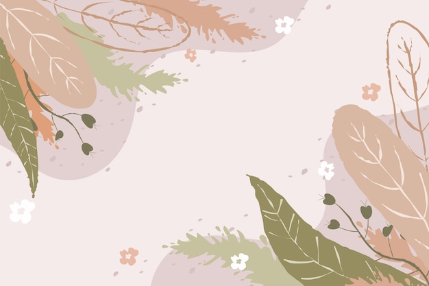 Vector fondo hermoso de flores de primavera dibujado a mano