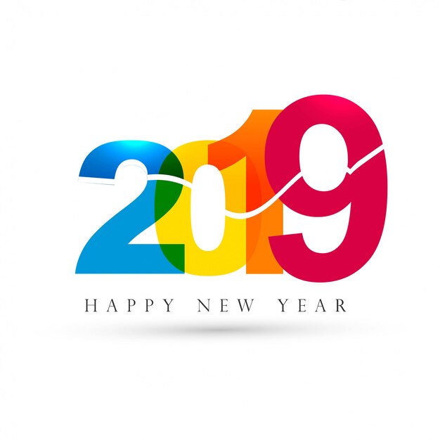 Fondo hermoso hermoso feliz año nuevo texto 2019