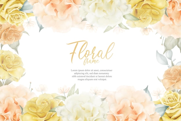 Fondo hermoso marco floral con ilustración de flores