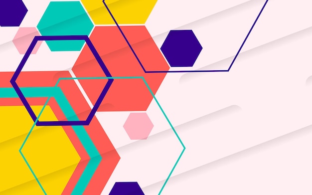 Vector fondo hexagonal colorido