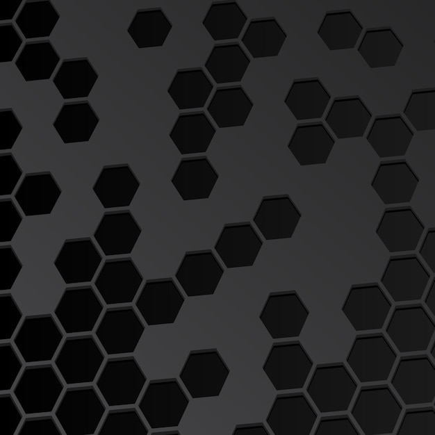 Vector fondo hexagonal degradado oscuro