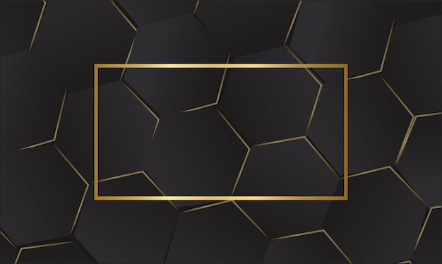 fondo hexagonal dorado con líneas negras fondo geométrico
