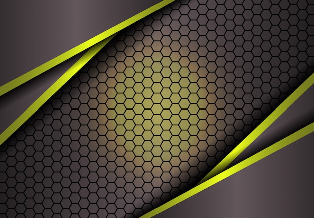 Fondo hexagonal en luz dorada