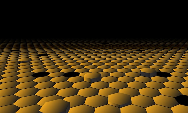 Fondo hexagonal en perspectiva