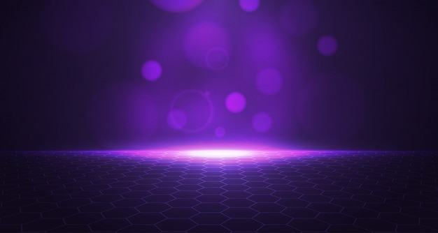 Fondo hexagonal púrpura 3d