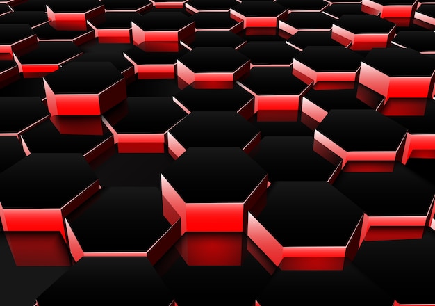 Vector fondo hexagonal rojo oscuro