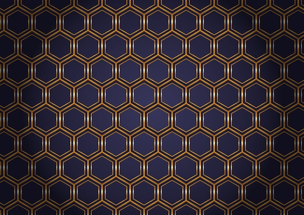 Fondo de hexágono dorado