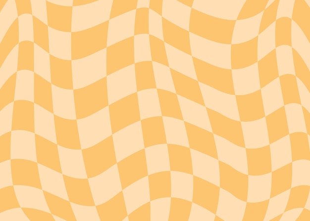 Fondo hippie a cuadros distorsionado de estilo retro con patrón psicodélico