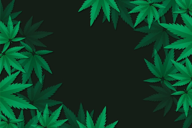 Vector fondo de hoja de cannabis realista