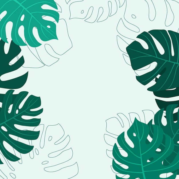 Vector fondo de hoja de monstera.