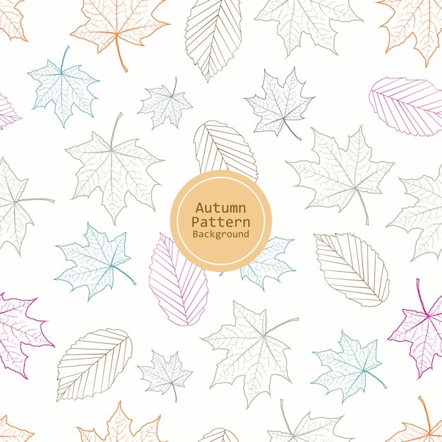 Fondo de hoja de otoño patrón