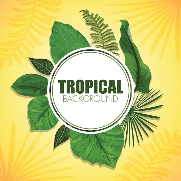 Vector fondo de hoja tropical