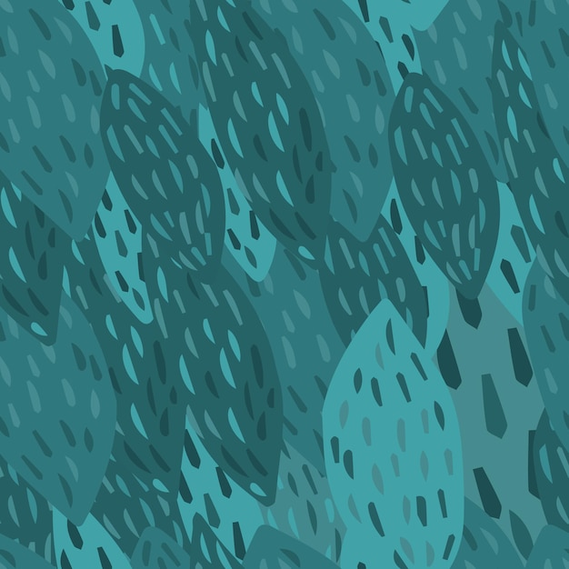 Fondo de hojas abstractas a mano alzada. Mano dibujar patrón transparente de vector tropical. Papel pintado exótico. Diseño para tela, estampado textil. Ilustración vectorial