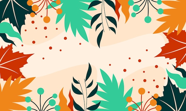 Fondo de hojas florales abstractas planas