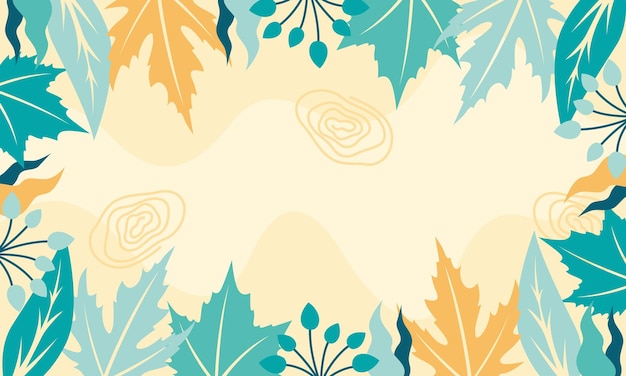 Fondo de hojas florales abstractas planas