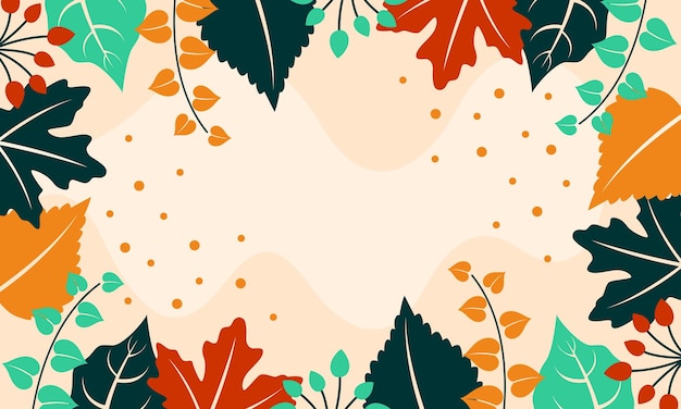 Fondo de hojas florales abstractas planas