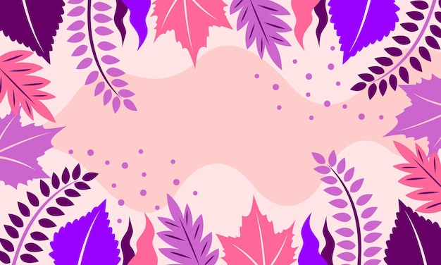 Fondo de hojas florales abstractas planas