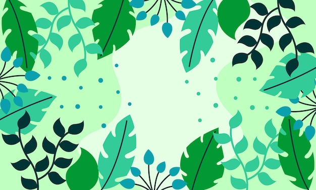 Fondo de hojas florales abstractas planas