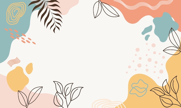 Fondo de hojas florales abstractas planas